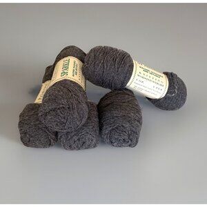 Lot of 5 Skeins Primrose Sparkle Yarn Black Acrylic Nylon Gray Metallic 4 Ply